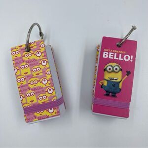 New Universal Studios Minion Mini Index Cards on Rings